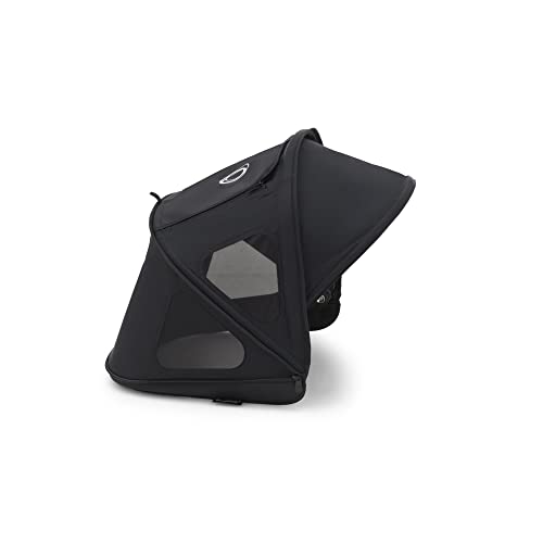 Bugaboo Dragonfly Sonnendach mit Lüftungsfenstern, ausziehbar für zusätzlichen und optimalen Sonnenschutz, wasserabweisend, Midnight Black