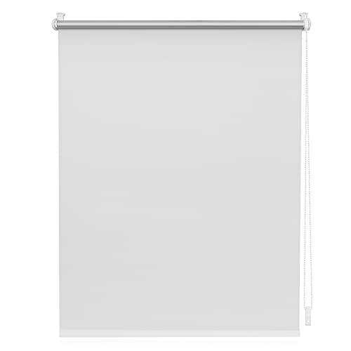 Lichtblick Thermorollo ohne Bohren, Klemmfix, Verdunklungsrollo, Hitzeschutz, Sichtschutz, Wandmontage, Deckenmontage, Rollo für Fenster und Türen 80 cm x 150 cm (B x L), Weiß