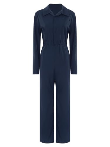 Monduelle Damen Arbeitsoverall Schutzanzug Blaumann Overall Jumpsuit Coverall Werkstatt Arbeitsanzug Mechaniker Arbeitskleidung Marine Blau S