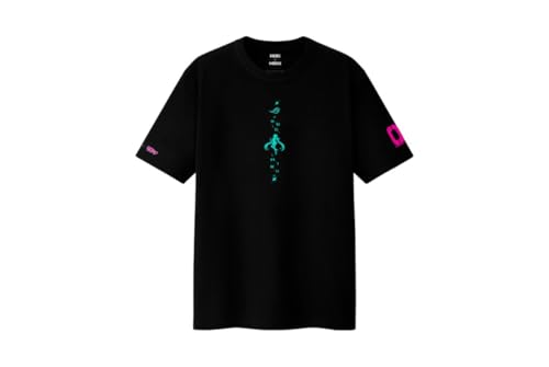 ASUS T-Shirt ROG II Edition Hatsune Miku, Schwarz, Unisex, Sammler-Edition, Schwarz mit blaugrünen Akzenten Hatsune Miku, L