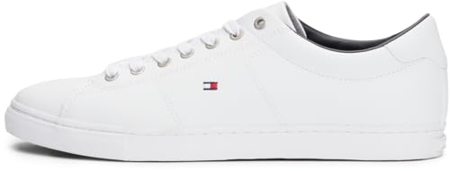 Tommy Hilfiger Herren Cupsole Sneaker Essential Leather Schuhe, Weiß (White), 43