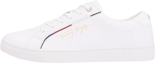 Tommy Hilfiger Damen Cupsole Sneaker Tommy Signature Schuhe, Weiß (White), 39 EU