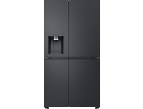 LG GSLE90EVAC Side by Side Kühlschrank, Klasse C, 628 L, Multi-Door Kühlschrank mit Gefrierfach, Eis-, Crushed Ice- Wasserspender UVnano, Total NoFrost, Smart Inverter Kompressor, Wi-Fi, Festwasser