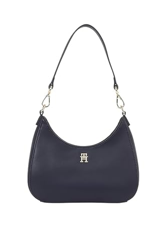 Tommy Hilfiger Damen Schultertasche Logotape mit Reißverschluss, Blau (Space Blue), Einheitsgröße