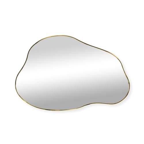 SensaHome Matteo Wandspiegel – Organischer Spiegel – Asymmetrisches Design – 60x40 cm – Gold