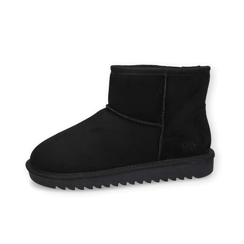Dockers by Gerli Damen Combat Boots, Frauen Stiefeletten,warm gefüttert,Winterstiefel,Winterschuhe,Stiefel,Bootee,Booties,schwarz,39 EU