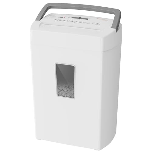 Bonsaii 10-Blatt Aktenvernichter P4, Mikroschnitt schredder für 21L Behälter, Anti-Blockier-System & Überhitzungsschutz für Büro/Homeoffice, C275-B