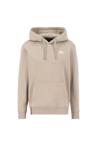 Alpha Industries Basic Hoody Small Logo Kapuzensweat für Herren Vintage Sand