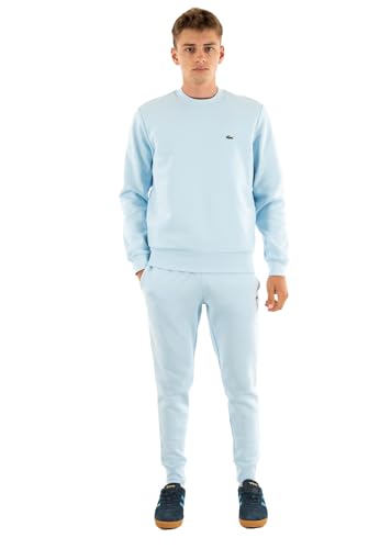 Lacoste Herren Sport Bio Cotton Fleece Crew Pullover - SH9608, Farbe:Hellblau, Textil:XL