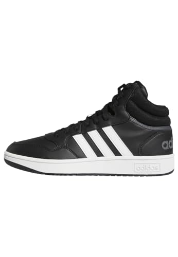 adidas Herren Hoops 3.0 Mid Lifestyle Basketball Classic Vintage Shoes, Core Black / Cloud White / Grey Six, 42 2/3 EU