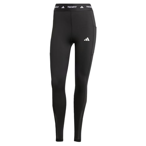adidas Women's TECHFIT Stash Pocket Full Length Leggings, Black, L