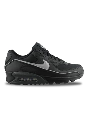 Nike Air Max 90 Premium Herrenschuhe mit reflektierenden Akzenten (Schwarz/Schwarz/Anthrazit/Mehrfarbig), Schwarz/Schwarz/Anthrazit/Mehrfarbig, 41 EU