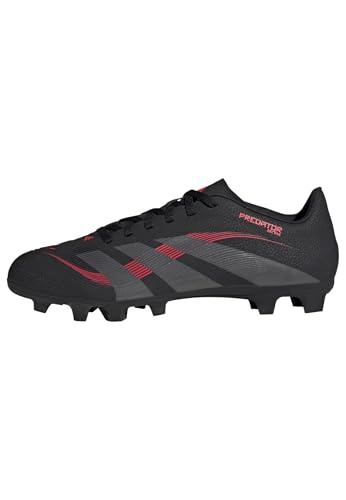 adidas Unisex Predator Club Firm Ground/Multi Ground Football Boots, Core Black/Grey Four/Lucid Red, 43 1/3 EU