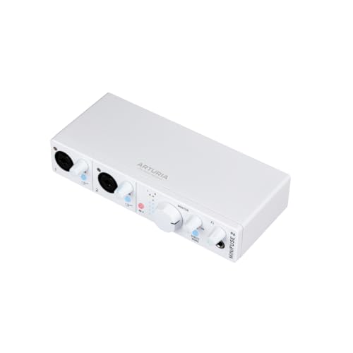 Arturia - MiniFuse 2 - Kompaktes USB-Audio-Interface mit Kreativer Software für Hochwertige Aufnahmen, Produktion, Podcasting, Gitarre - Weiß