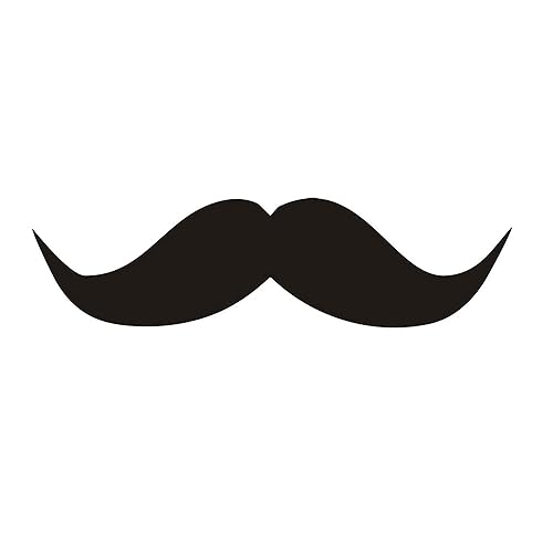 easydruck24de 1 Sticker Schnurrbart Mustache I kfz120 I 14 x 3,6 cm groß I Schnäuzer Auto-Aufkleber PKW Motorrad Mofa Roller Laptop Motiv lustig wetterfest