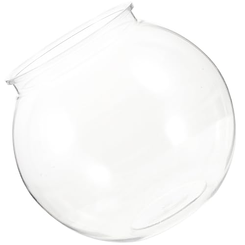 TOYANDONA Kunststoff Aquarium Rund 18cm Transparent Fischglas Bruchsicher Tisch Deko für Wohnräume