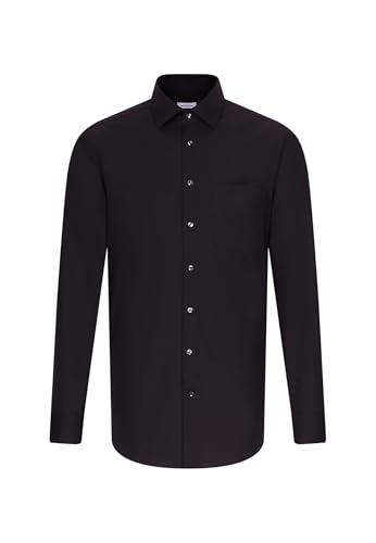 Seidensticker Herren Mens Regular Longsleeve Cotton Business Shirt, Schwarz(001000), 44 EU