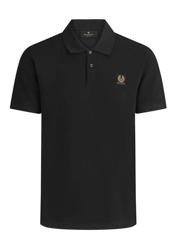 Belstaff Herren-Poloshirt aus Baumwoll-Piqué, Schwarz , 3XL