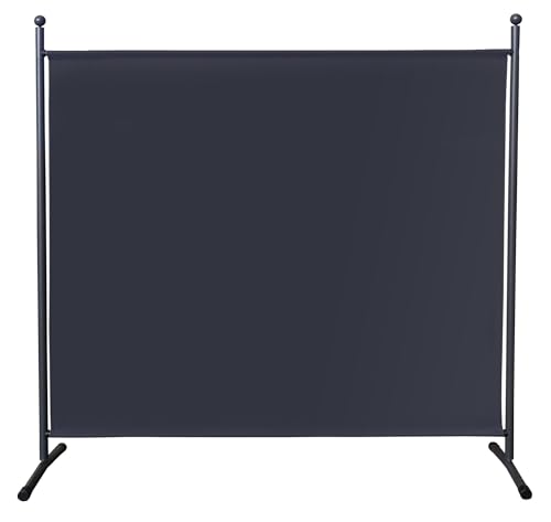 QUICK STAR Paravent 180 x 178 cm Stoff Raumteiler Groß Garten Stellwand Trennwand Balkon Sichtschutz Grau