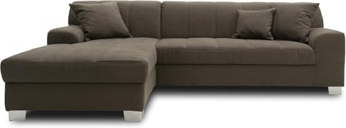 DOMO. collection Ecksofa Capri, Sofa in L-Form, Couch, Polsterecke, Eckcouch, Sofa-Garnitur, 239 x 152 x 75 cm (BxTxH), Khaki