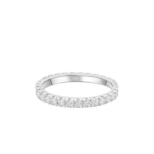 Lisandra Scott Eternity Ring Treasure 925 Sterlingsilber mit Zirkonia Kristall Damenring in Silber, Rosegold und Gold für Damen, Frauen mit Funkelnden Steinen Breit (52, Silber)
