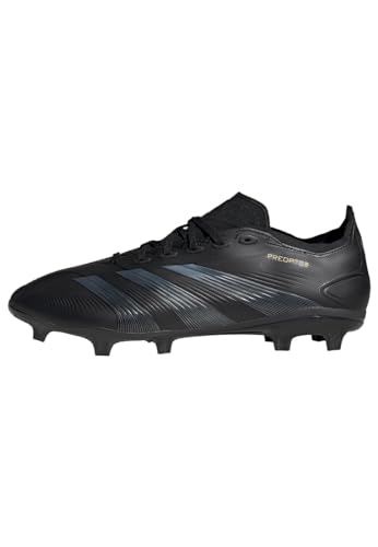 adidas Unisex Predator League Football Boots Firm Ground, Core Black/Carbon/Gold Metallic, 46 EU