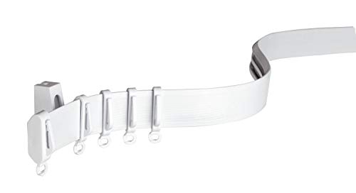 Gardinia Vorhangschienen-Set Flexline, Vorhangschiene, 12 Träger für Decken- oder Wandmontage, 4 Endkappen und 36 Gleiter, 350 cm, Weiß