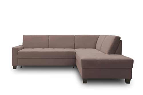 DOMO. collection Ecksofa Londrina, Sofa in L-Form, Eckcouch, Ecksofa, Polsterecke, Ottomane rechts, 243 x 209 x 84 cm (BxTxH), Taupe