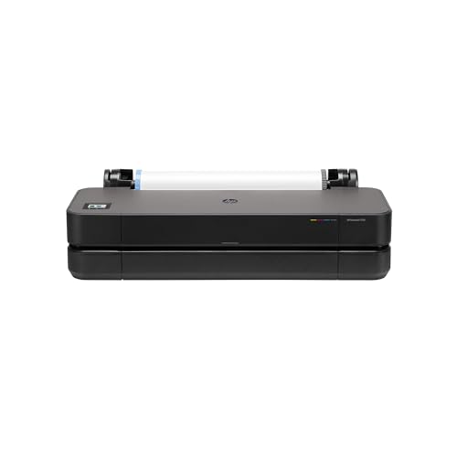 HP DesignJet T230 24 Zoll (61 cm 5HB07D), Großformatdrucker, Plotter, Standard A4-A1, 68 A1-Ausdrucke/Stunde, Wi-Fi, Ethernet, USB, 2400x1200 DPI, Recyceltes Metall, 1 Jahr Garantie, Click, Schwarz