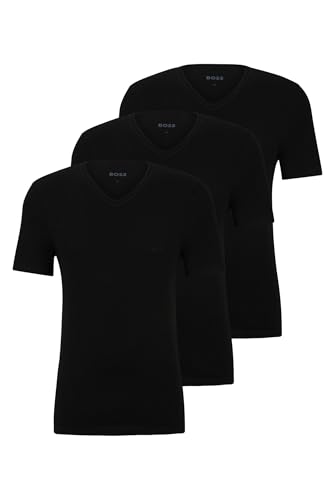 HUGO BOSS Herren T-Shirt Vn 3p Co T-Shirt, New - Black,XL