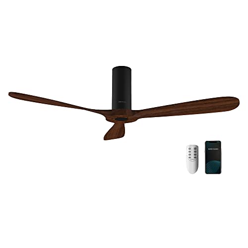 Cecotec Deckenventilator mit Fernbedienung und WLAN EnergySilence Aero 5500 Black Aqua Connected. 40 W, Durchmesser 52 Zoll, 3 Flügel, Schutzart IP44, Winter-Summer-Modus, Timer