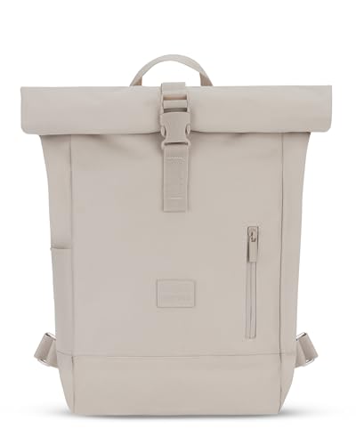 Johnny Urban Rucksack Damen & Herren Klein Beige - Robin Small - Kleiner Rolltop Daypack mit 12 Zoll Laptopfach - Tagesrucksack für Uni City Business - Wasserabweisend