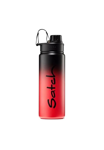 satch Trinkflasche aus Edelstahl BPA-frei 0,5l, Auslaufsicher und Kohlensäure geeignet, für Heiße und Kalte Getränke Black Graffiti - Rot