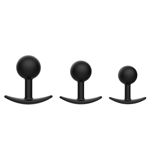 Veyjuns Analplug für Frauen und Männer mit Stahlkugeln, Flexibler Silicone Butt Plug mit Schiffanker Design und Sichelbasis, Anal Spielzeug für Paare und Anfänger zur Prostata Stimulation (L)