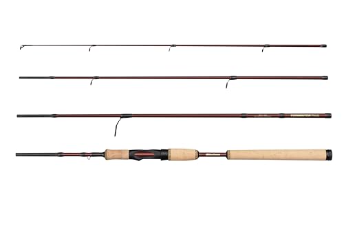 Abu Garcia Tormentor2 Reise-Spinnrute, leichte mit 24T Carbon Blank, Korkgriff, kompaktes Design für Reisende Angler, Süß- und Salzwasser Raubfische, 2.44m 8-24g
