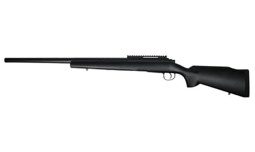 2EAGLE Airsoft Scharfschützengewehr mit Feder M61/Hochfester Kunststoff/Manuelles Nachladen (0,5 Joule), Schwarz, 1120 mm