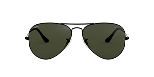 Ray-Ban MOD. 3025 Sonnenbrille Aviator Sonnenbrille 58, Schwarz(Gestell:Schwarz L2823,Gläser: Grau Grün)