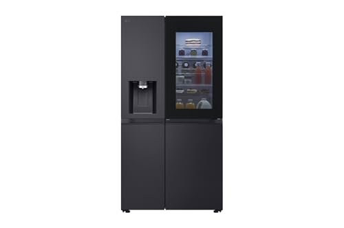LG GSXE91EVAD Side by Side Kühlschrank und Gefrierfach mit InstaView, Klasse D, 628 Liter Kapazität, Wassertank, Essence Matte Black