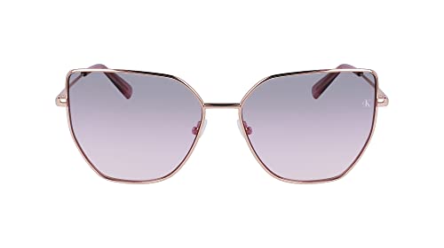 CALVIN KLEIN JEANS Women's Sunglasses CKJ23202S - Rose Gold with Green Violet Rose Lens