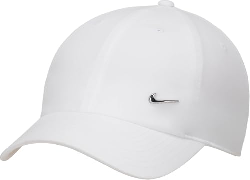 Nike Herren Df Club Baseballkappe, White/Metallic Silver, S-M EU