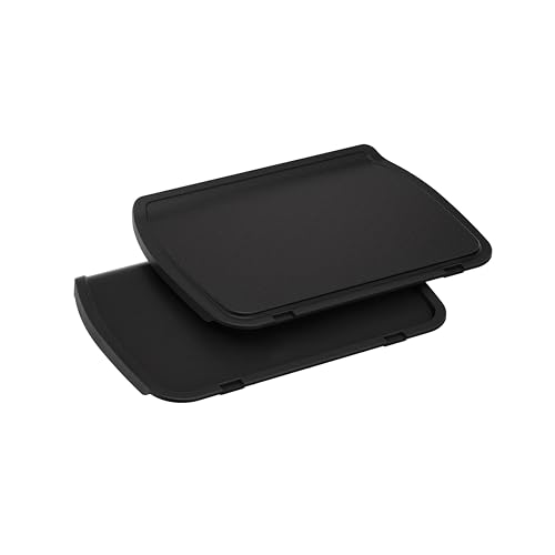 Tefal Plancha-Platten, kompatibel mit OptiGrill, OptiGrill +, OptiGrill Elite, für empfindliche Zutaten, antihaftbeschichteter Aluminium-Druckguss, Schwarz, XA728810