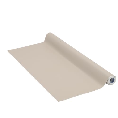 Venilia Möbelfolie selbstklebend, Uni Matt, Taupe, 67,5 cm x 2 m, PVC, langlebig, einfache Entfernung, hitzebeständig, reißfest, 53312