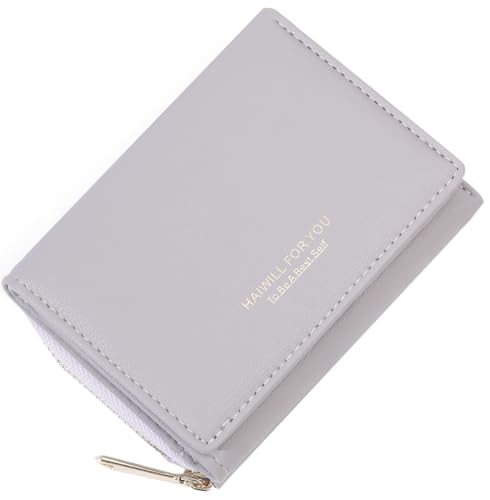 HAIWILL Geldbeutel Damen Klein PU Leder, Portmonee Mit Münzfach und 7 Kartenfächern, Gross Kapazität Kleines Portemonnaie Viele Fächer (Lila)