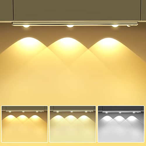 OUILA 30CM Unterbauleuchte Schrankbeleuchtung mit Bewegungsmelder LED Sensor Licht 1000 mAh USB Aufladbar Schrankleuchten stufenlose dimmbar Nachtlicht für Küche, Schlafzimmer, Treppe-1 Stück