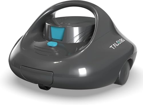 TALOSBO Pleco Se Poolroboter Akku 130 Mins Leistungsstarke Reinigung, Automatischer Kabelloser Poolreiniger Duale Motoren für Flachboden Pool bis zu 80 m²