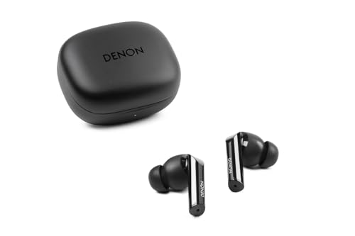 Denon AH-C840NCW True Wireless Bluetooth In-Ear-Kopfhörer mit aktiver Geräuschunterdrückung, wasserresistente Ohrhörer mit kristallklarer Anrufqualität – Schwarz