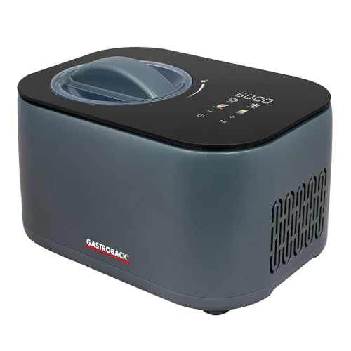 GASTROBACK Mini Eismaschine mit Kompressor 2-in-1 Eis und Joghurtmaschine für Zuhause 100 Watt Eiscreme Maschine/Ice Cream Machine und Joghurt Maker Yogurt, Sorbet und Speiseeisbereiter für Profi