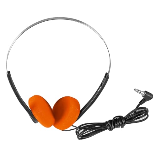 Tiardey Orangefarbener Retro-Over-Ear-Kopfhörer, Retro-Leichtbau-Ohrhörer, Hi-Fi-Stereo-Ohrhörer-Headset für die meisten Mobiltelefone, Walkman-Wiedergabegeräte (Orange)