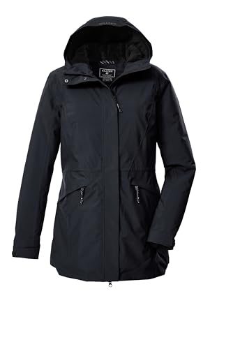 killtec Damen Outdoorparka/Funktionsparka mit Kapuze KOW 19 WMN PRK, schwarz blau, 46, 43307-000