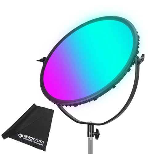 Neewer GR18C Rundes LED Panel RGB Videoleuchte mit APP Steuerung 18 Zoll mit keepdrum Mikrofasertuch